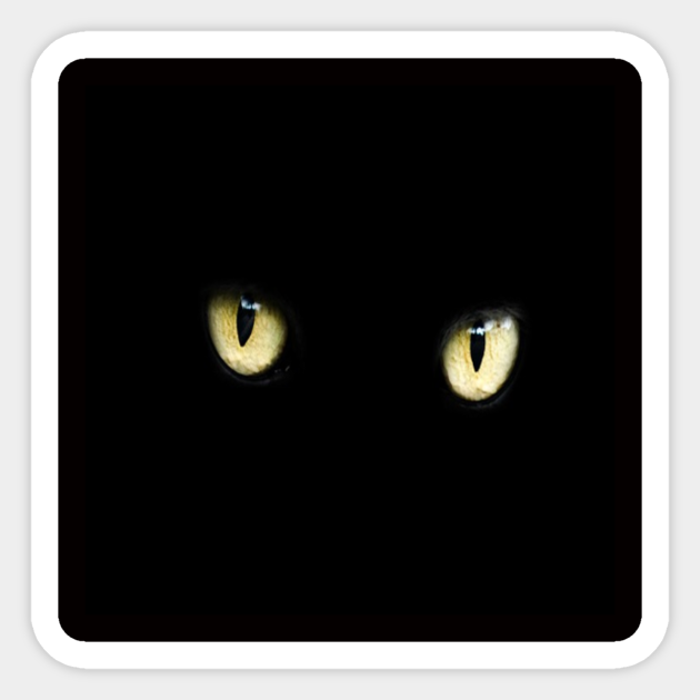 Black Cat Eyes - Black Cat - Sticker | TeePublic